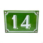 image French enamel green metal door number house number 14 