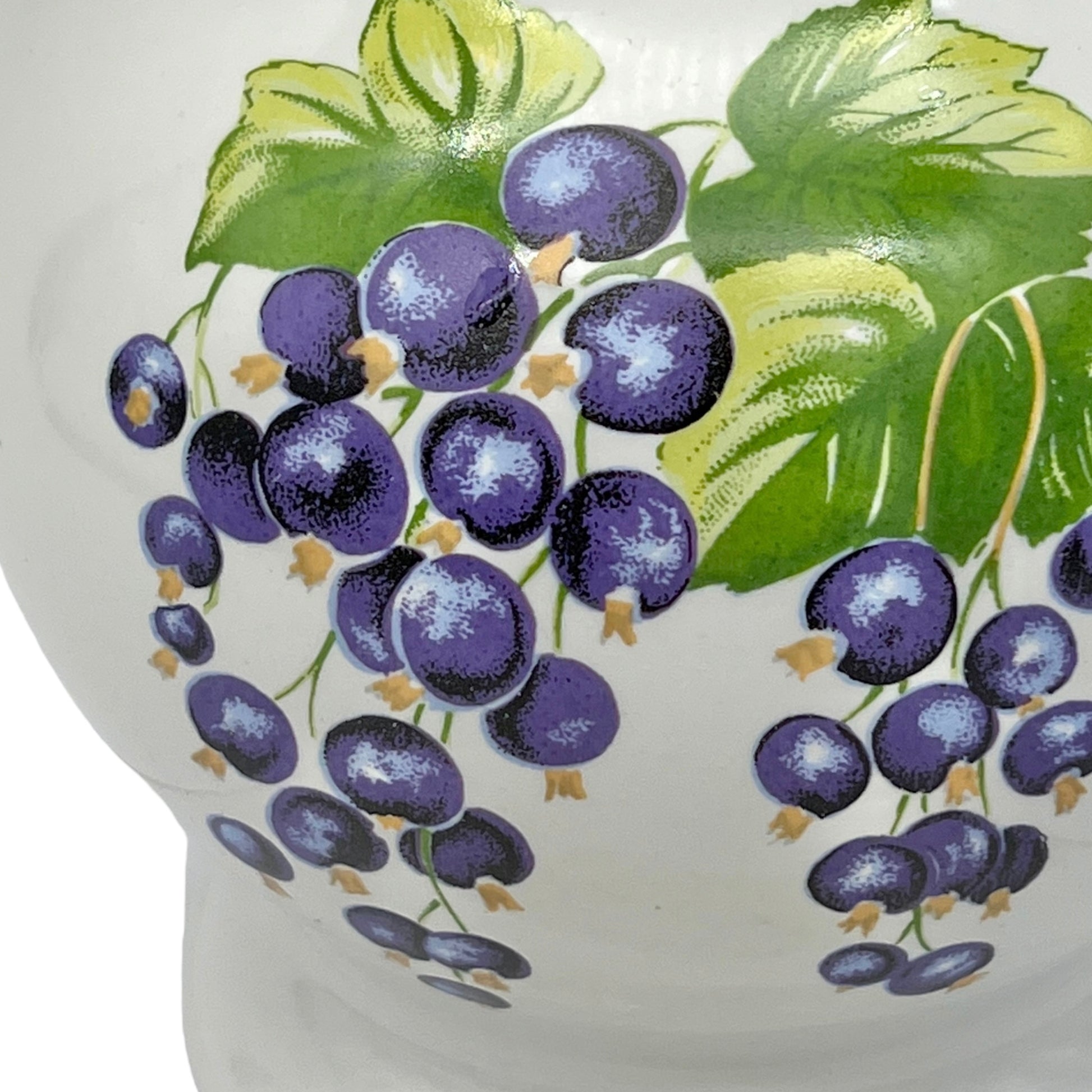 image French Revol porcelain white wine pitcher jug decorated with grapes 