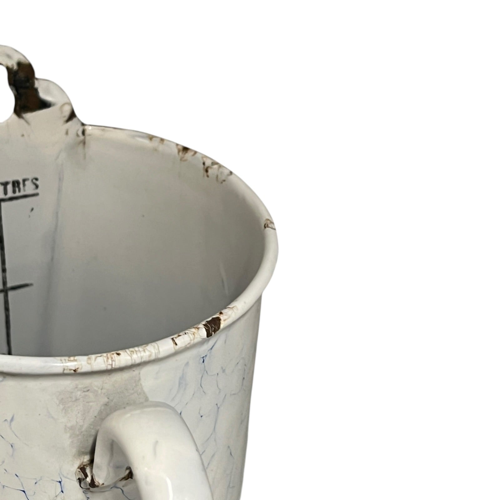 close up of a vintage garden planter on a white background