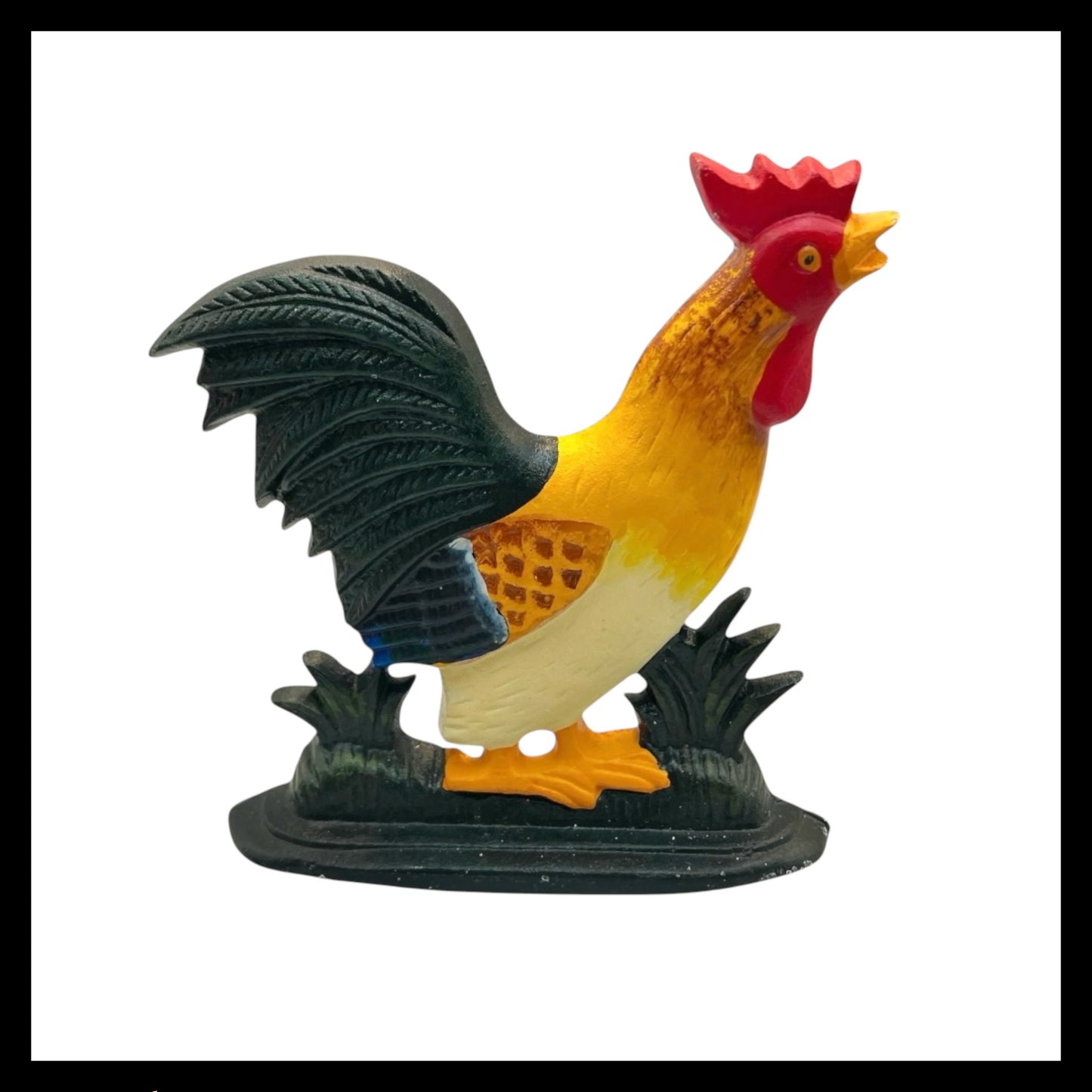 French Cast Iron Chicken Door Stop, Farmhouse Style Doorstop Wedge, Door Stay for sale from All Things French Store