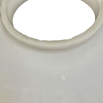 Close up of French glass lampshade on a white background