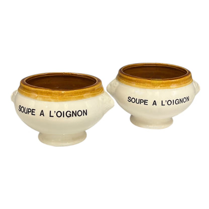 2 Vintage French Lion’s Head Soup Bowls –  Soupe a L'Oignon Pots