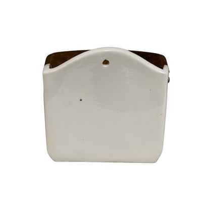 Vintage French Saint-Uze Ceramic Salt Box – Wall-Mounted Sel Crock with Lid