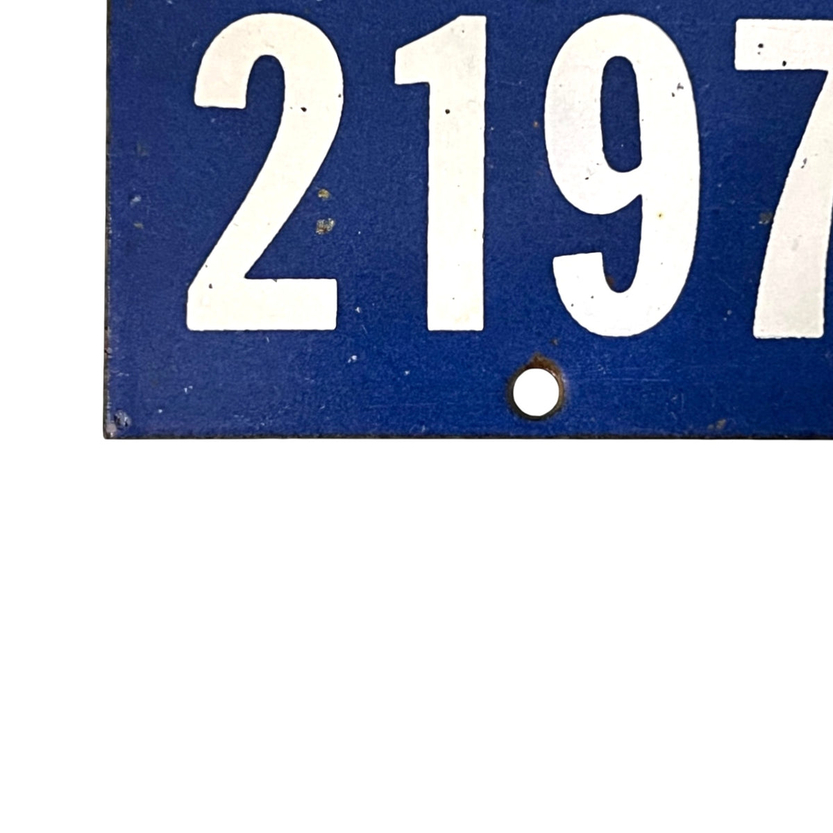 Vintage French Enamel House Number 2197 – Blue & White Door Plaque