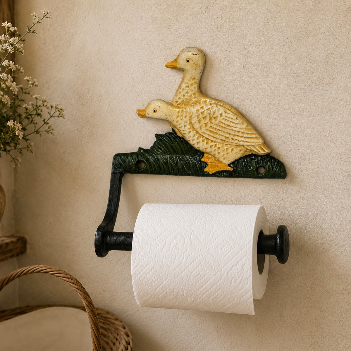 Cast Iron Goose Toilet Roll Holder | French Country Farmhouse Bathroom Decor