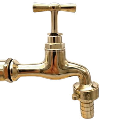 Pair of copper and brass wall mounted kitchen or bathroom tap