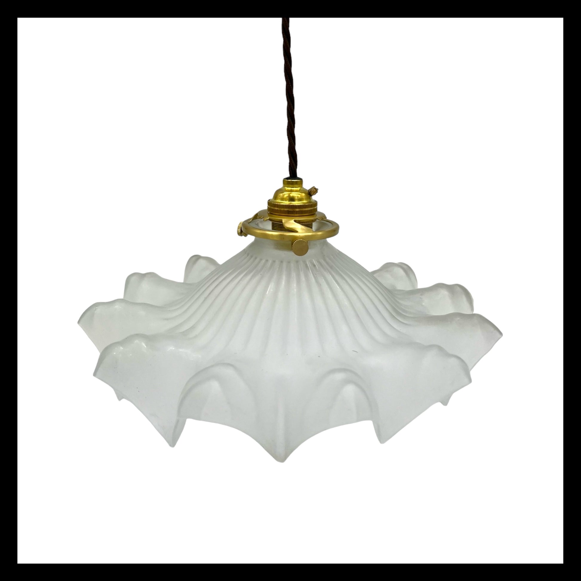 image French vintage glass ceiling  lamp shade sold by All Things French Store