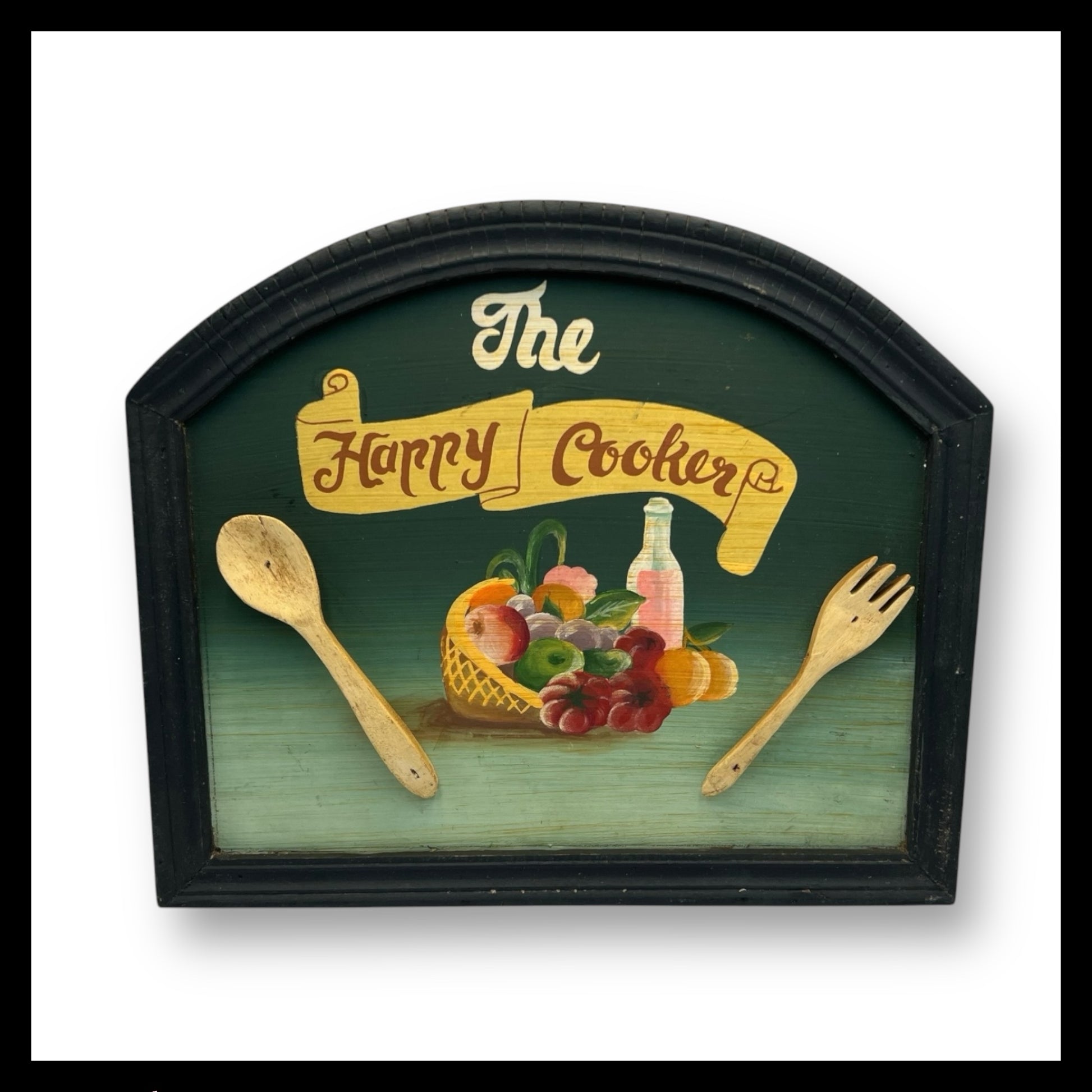 Wooden Shabby Chic 3D Picture Sign, The Happy Cooker Decorative Plaque