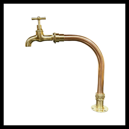 copper and brass kitchen Belfast sink tap for sale by All Things French Store