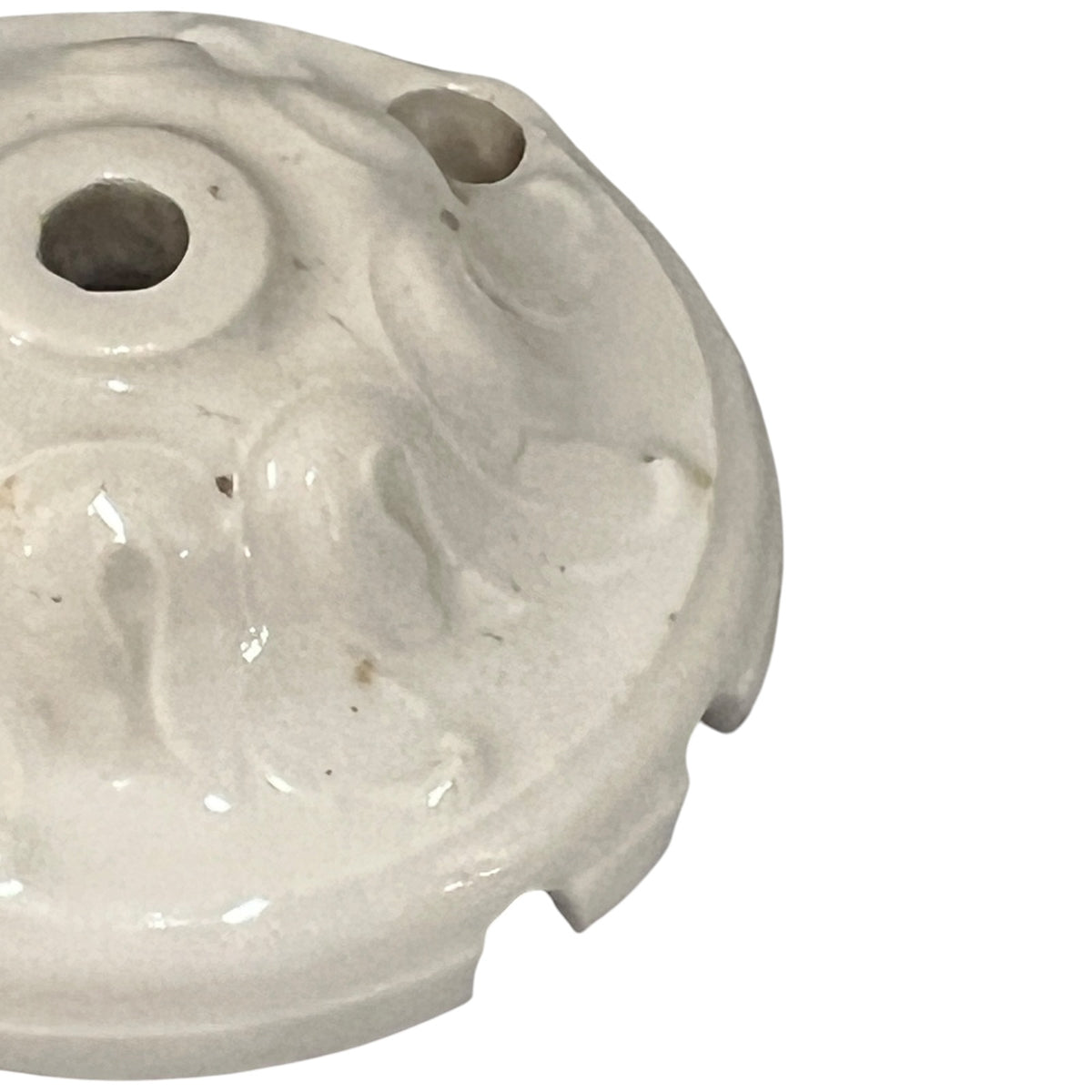 Antique French Porcelain Ceiling Rose 7cm Vintage Lighting Canopy
