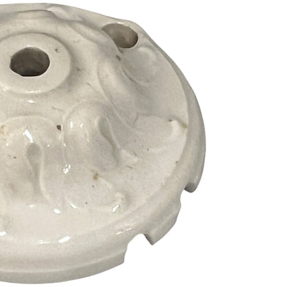 Antique French Porcelain Ceiling Rose 7cm Vintage Lighting Canopy