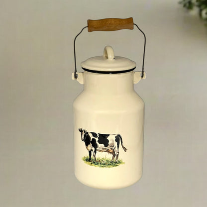 French Shabby Chic Enamel Milk Churn, Farmhouse Chic Enamel Coffee Pot for sale from All Things French Store