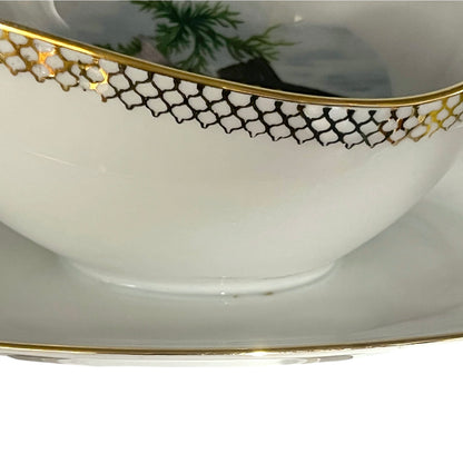 French Vintage Porcelain Sauce Boat or Gravy Boat, Sofafils Makers Stamp (B77)