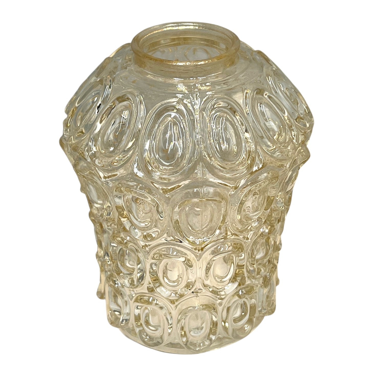 Vintage Glass Lampshades, Pair Of French Chunky Glass Light Shades for sale