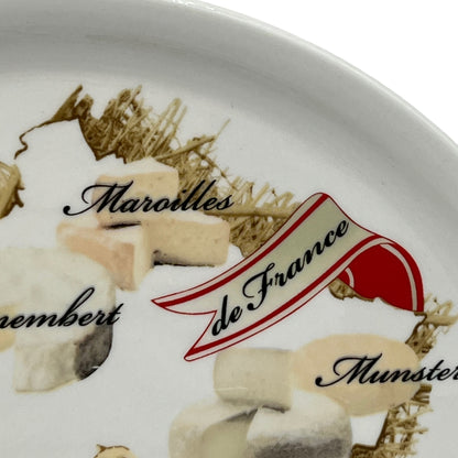 image French porcelain cheese plate decorated with cheese images