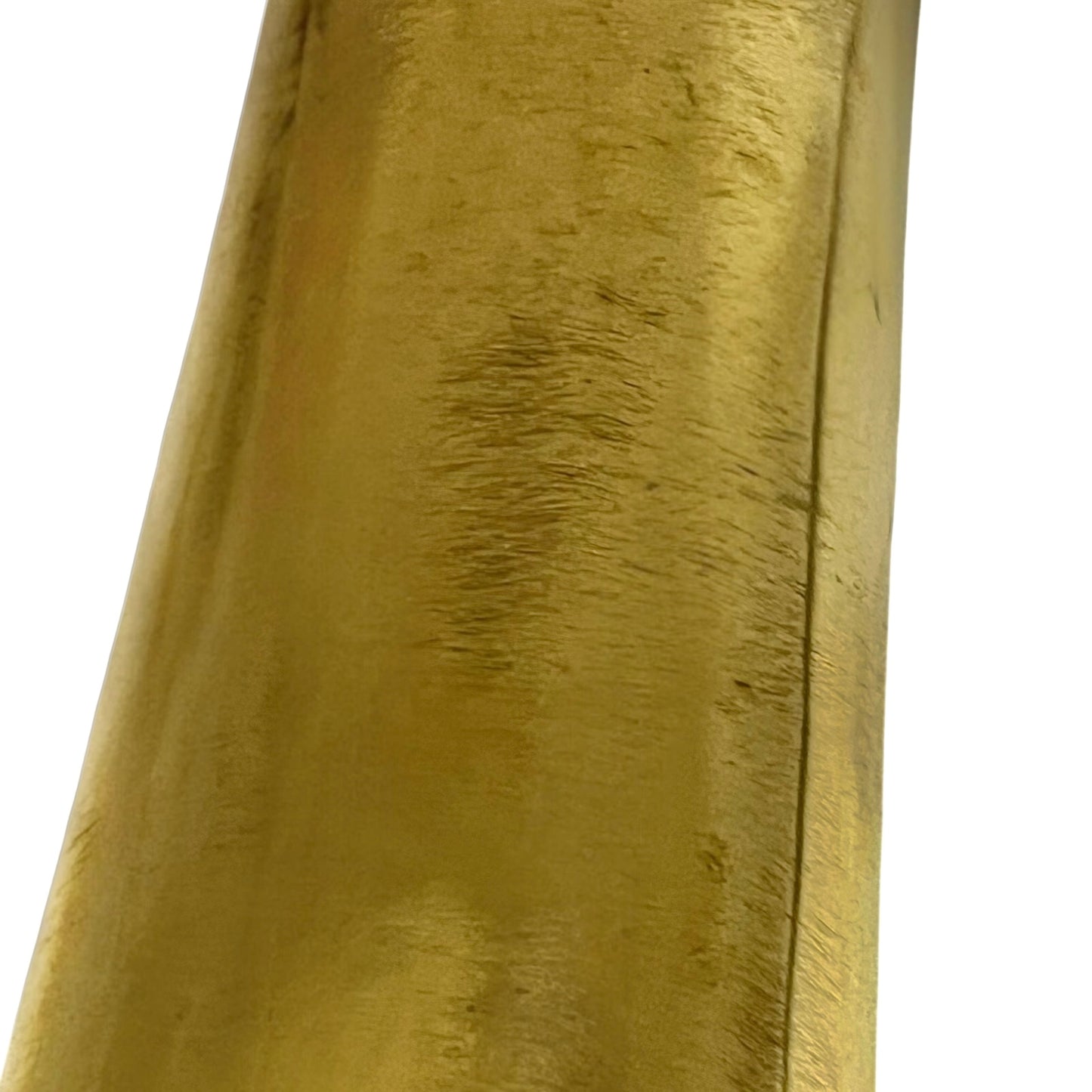 Close-up of a brass trench art shell case on a white background 