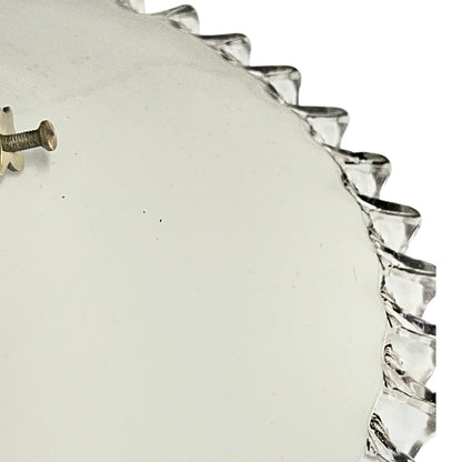 Vintage French Opaline Milk Glass Pendant Pie Crust Lampshade with Fittings