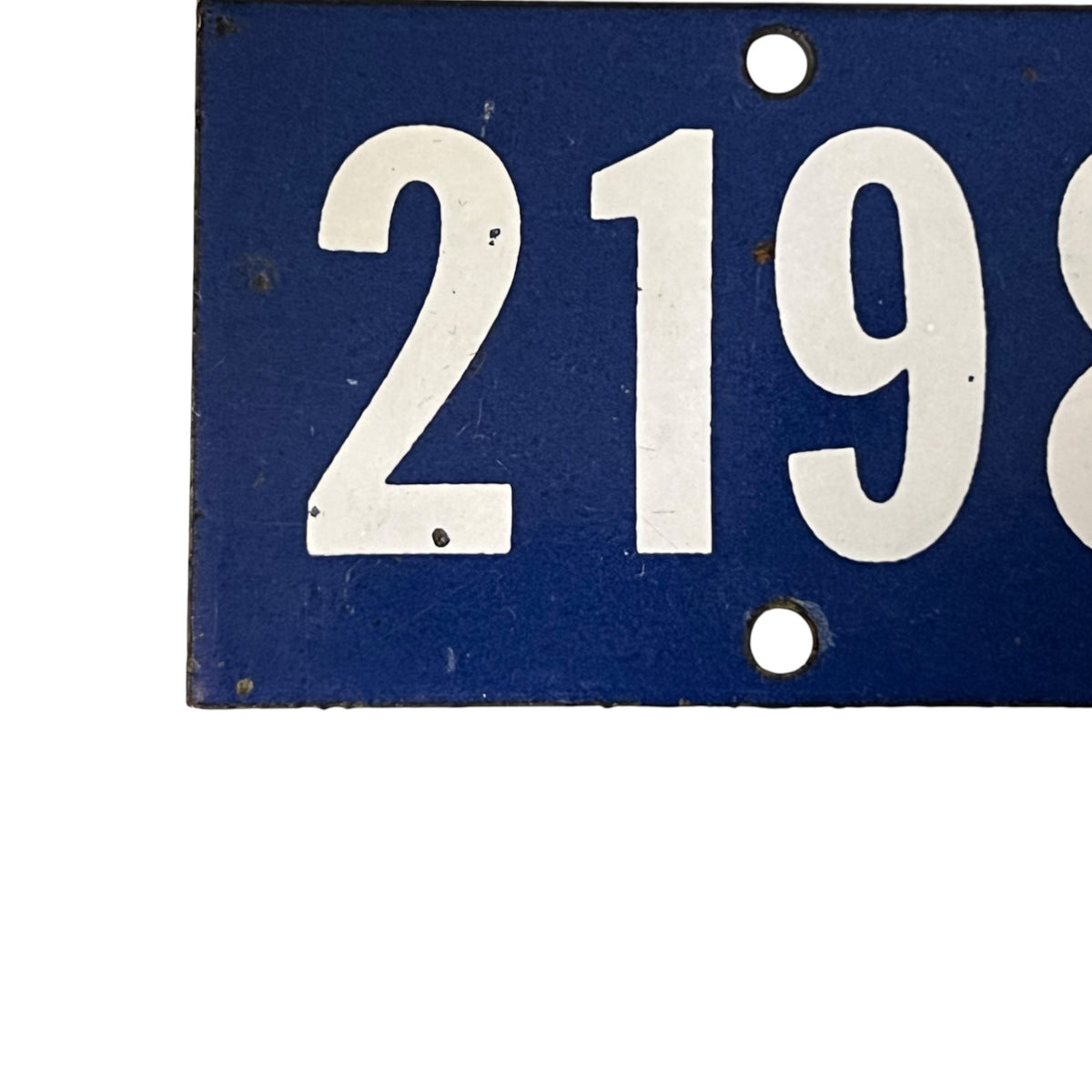 Vintage French Enamel House Number 2198 – Blue & White Door Plaque