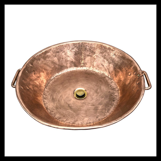 French upcycled copper vanity basin  or kitchen sink for sale by All Things French Store
