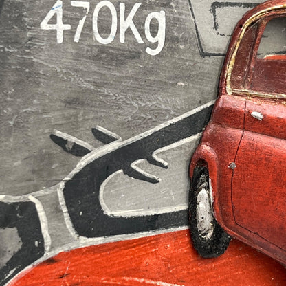 Close up of wooden Fiat 500 3d picture