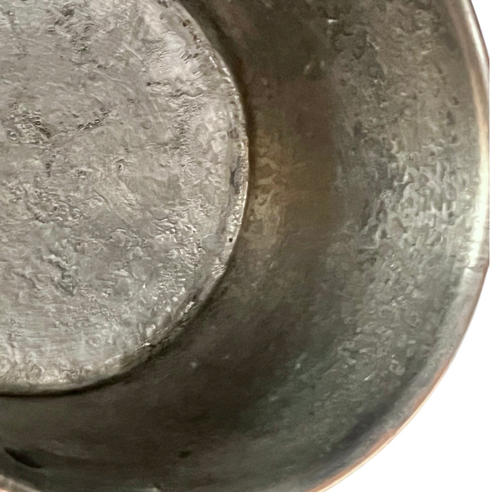 inside view of tin lined copper pan