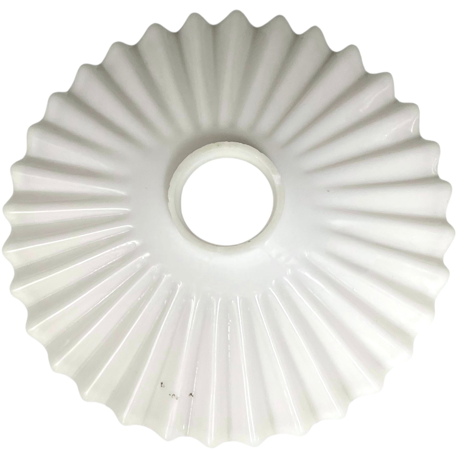 French vintage white glass lampshade on a white background