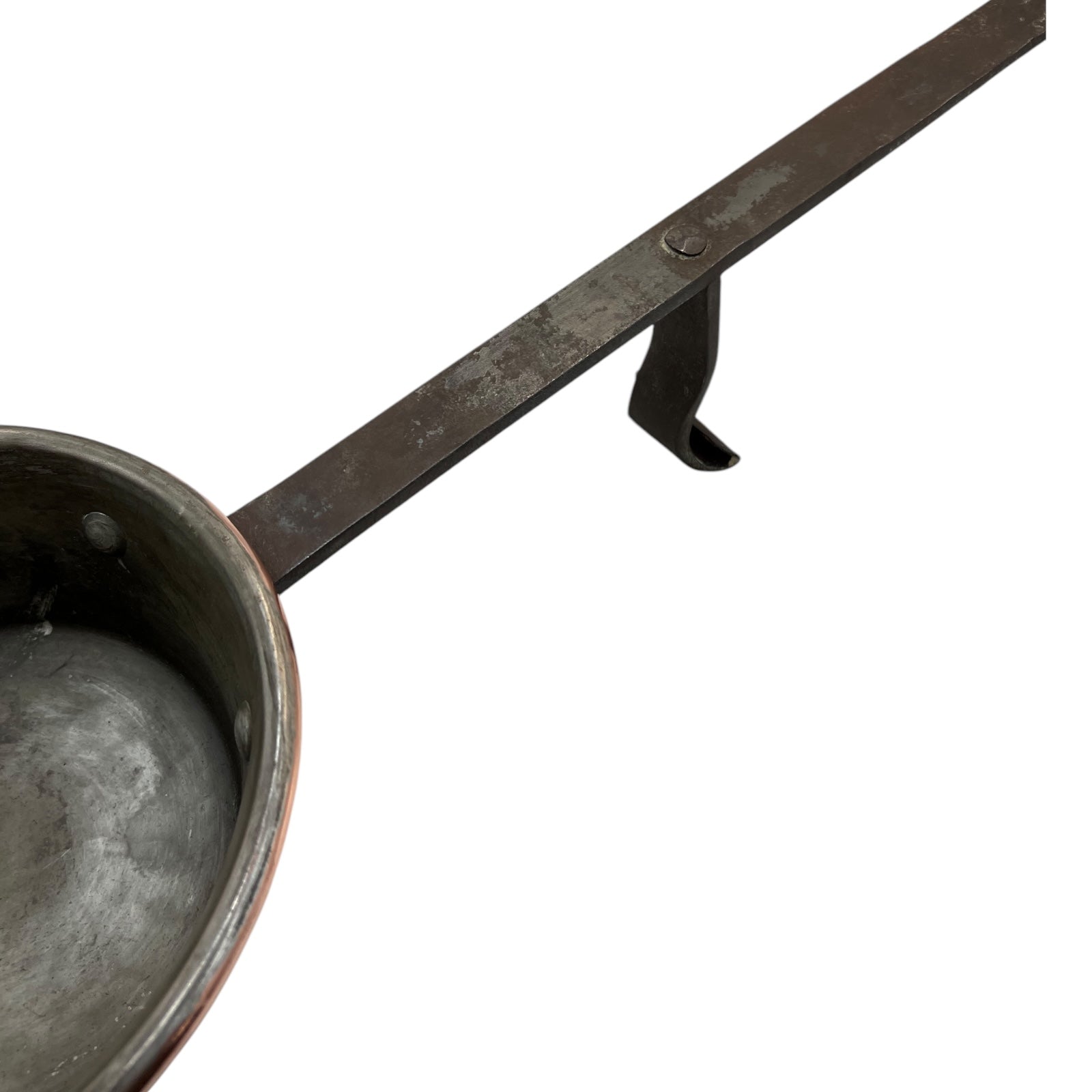 copper pan close up inside view