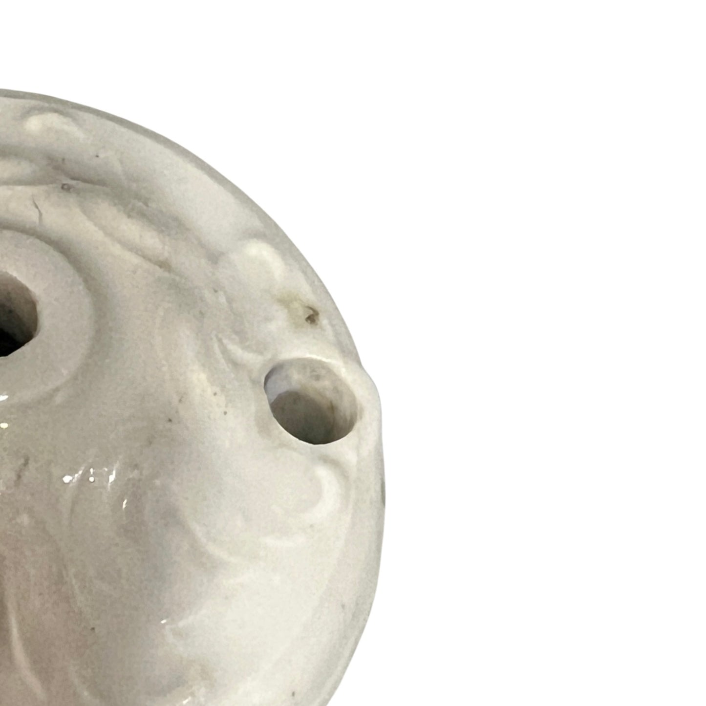 Antique French Porcelain Ceiling Rose 7cm Vintage Lighting Canopy