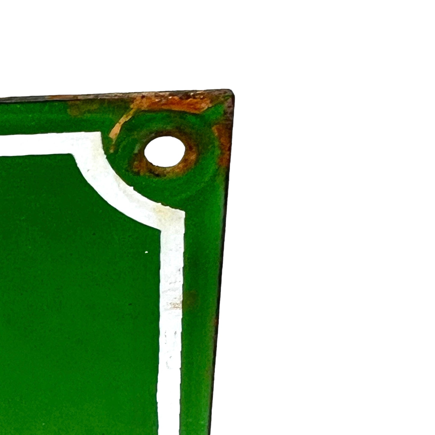 image 4 French enamel green and white door number 64 