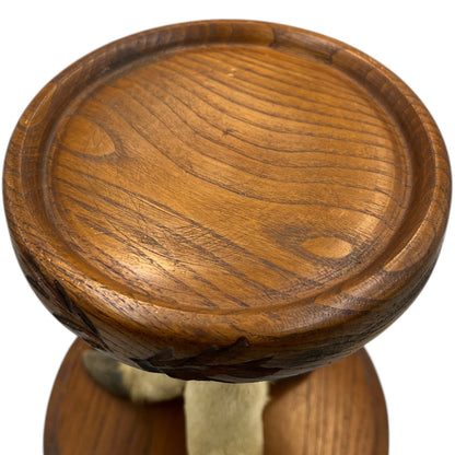 close up of taxidermy plant stand top