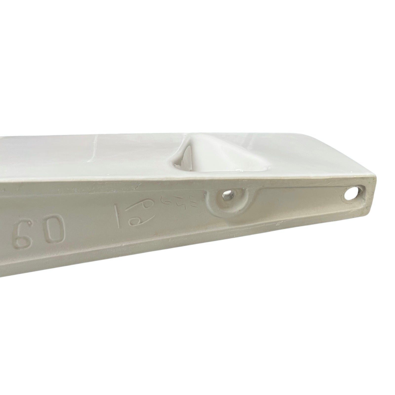 White ceramic shelf on a white background