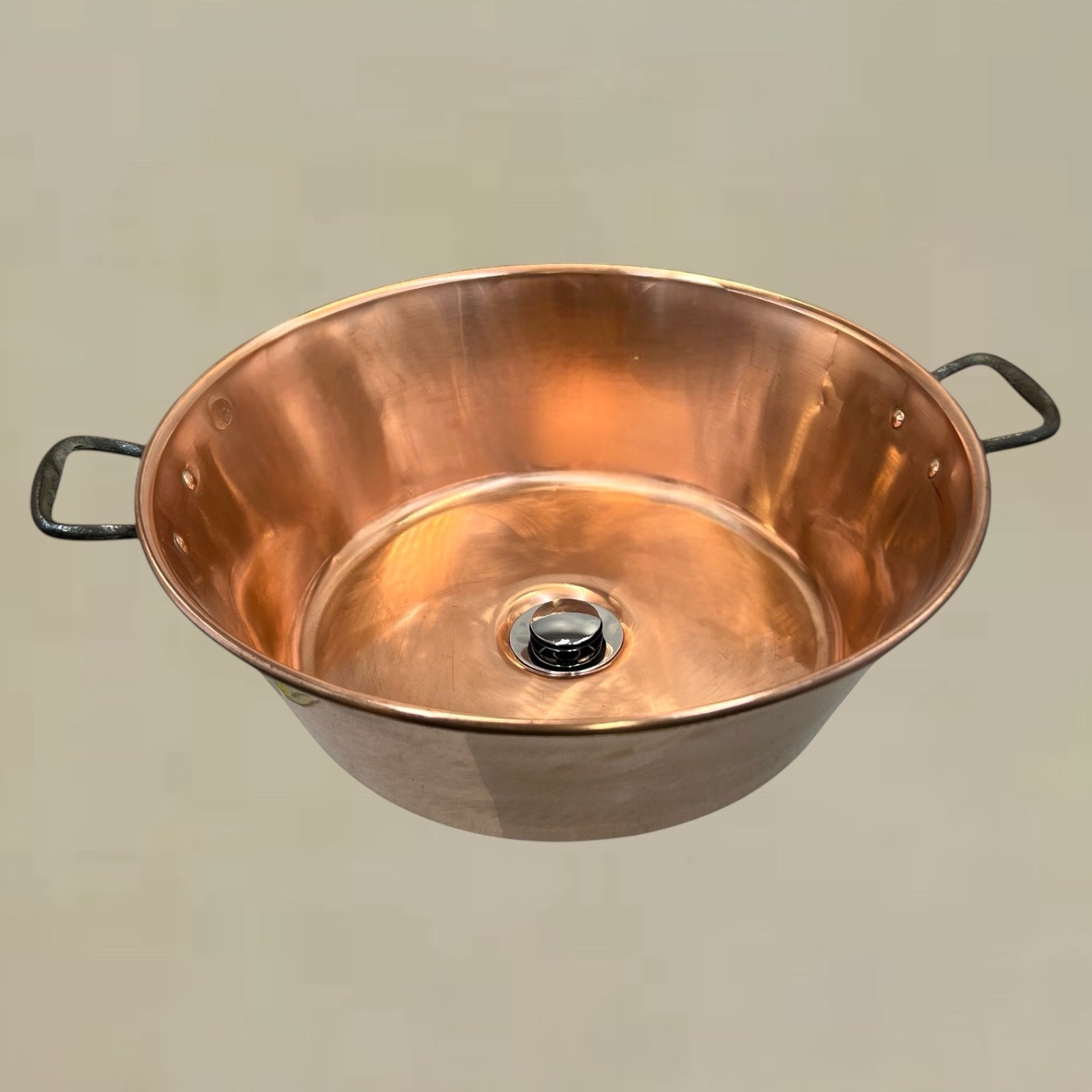 Copper Bathroom Basin, Up Cycled French Camper Van or Cloakroom Sink