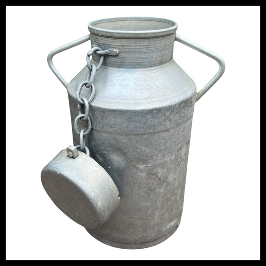 Vintage French Aluminium Milk Churn, Umbrella Stand, Planter, Wedding Prop (C9)