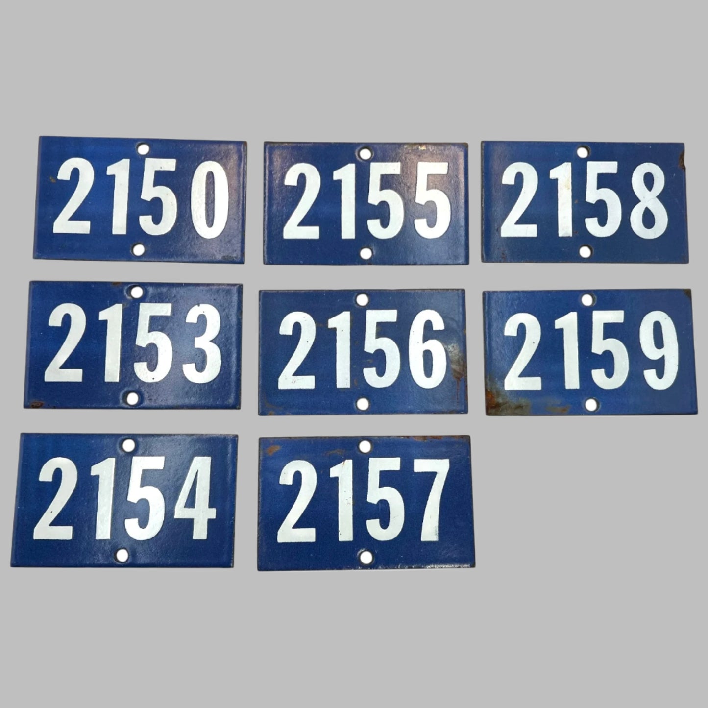 Vintage French Blue Enamel Door Number or Gatepost Numbers 2009 - 2299 available