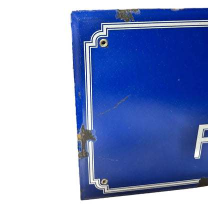 Close up of French road sign on a white background