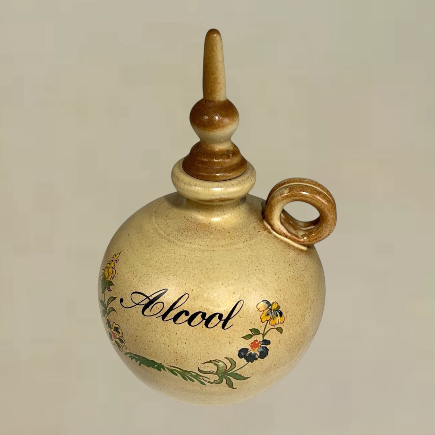 Vintage French Stoneware Drinks Flask, Wine or Spirit Decanter for Home Bar for sale from All Things French Store