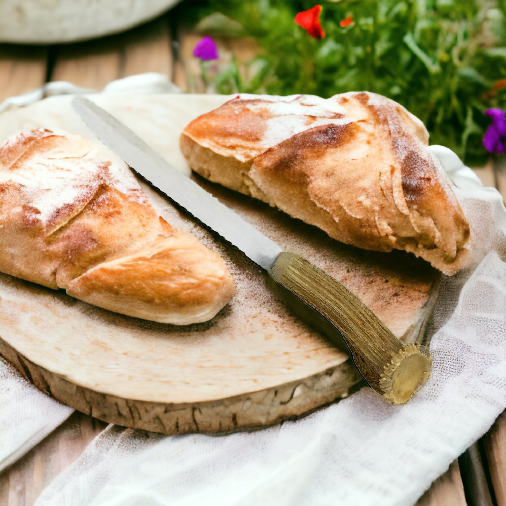 image French deer antler bread knife