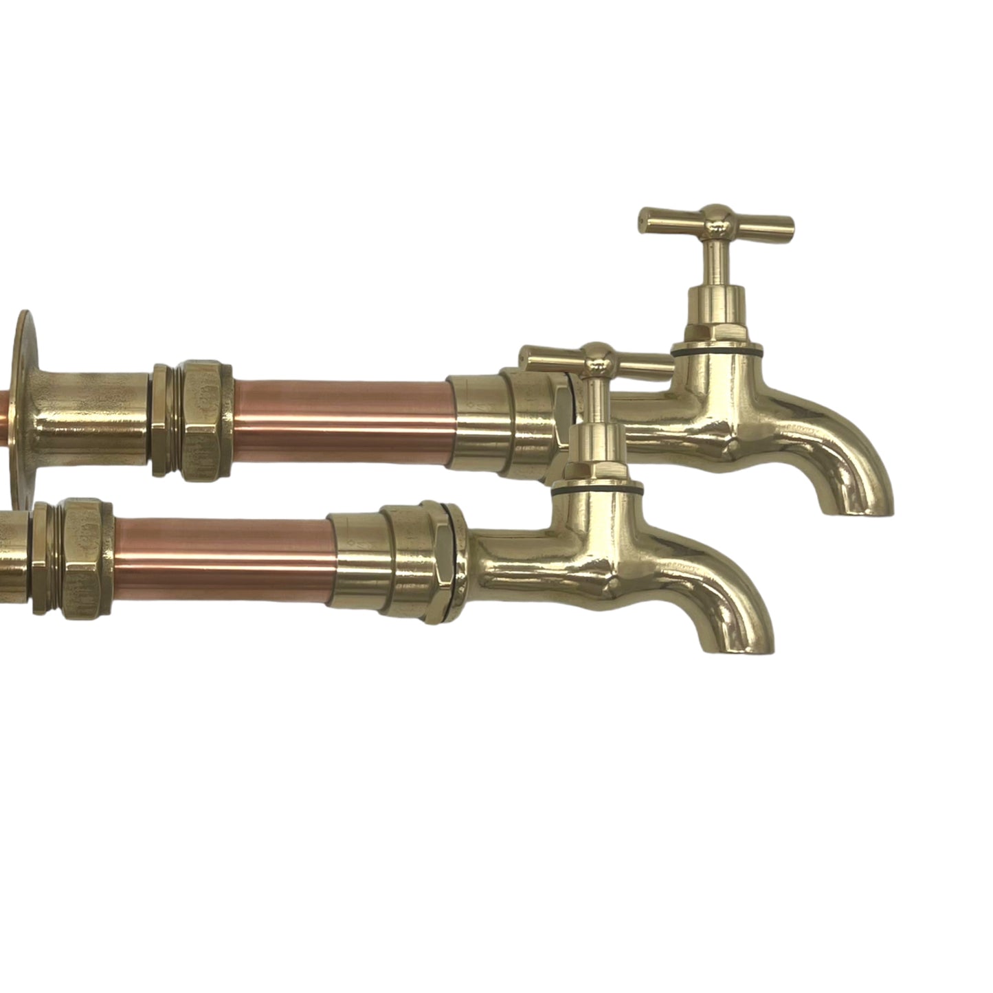 image 3 Copper and brass wall mounted handmade taps sold by All Things French Store