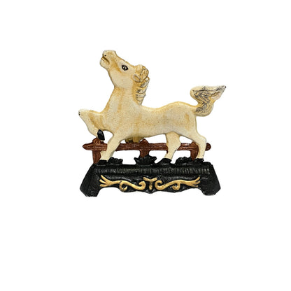 French Cast Iron Horse Door Stop – Shabby Chic Farmhouse Door Wedge Doorstop