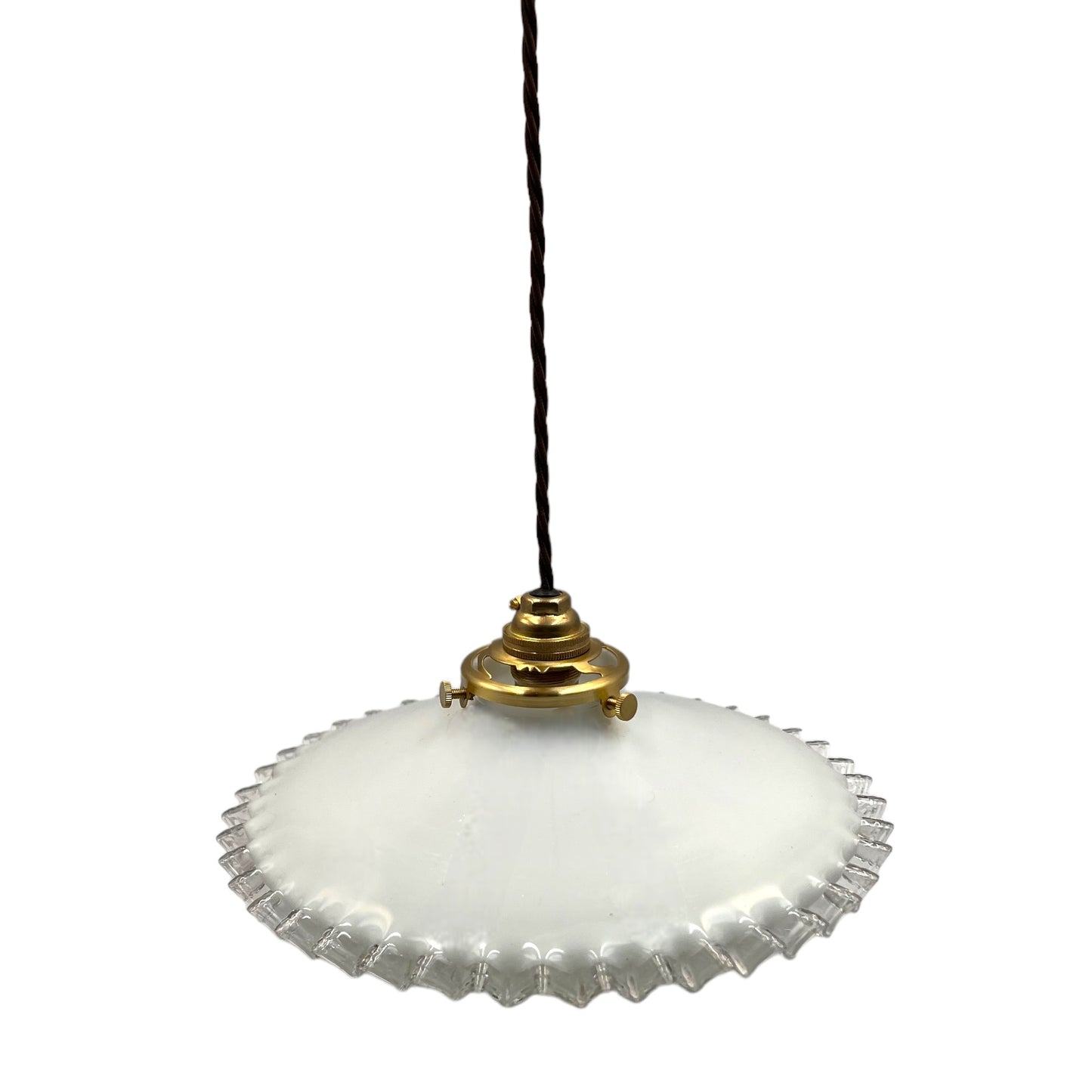 French vintage opaline ceiling pendant light with new wiring