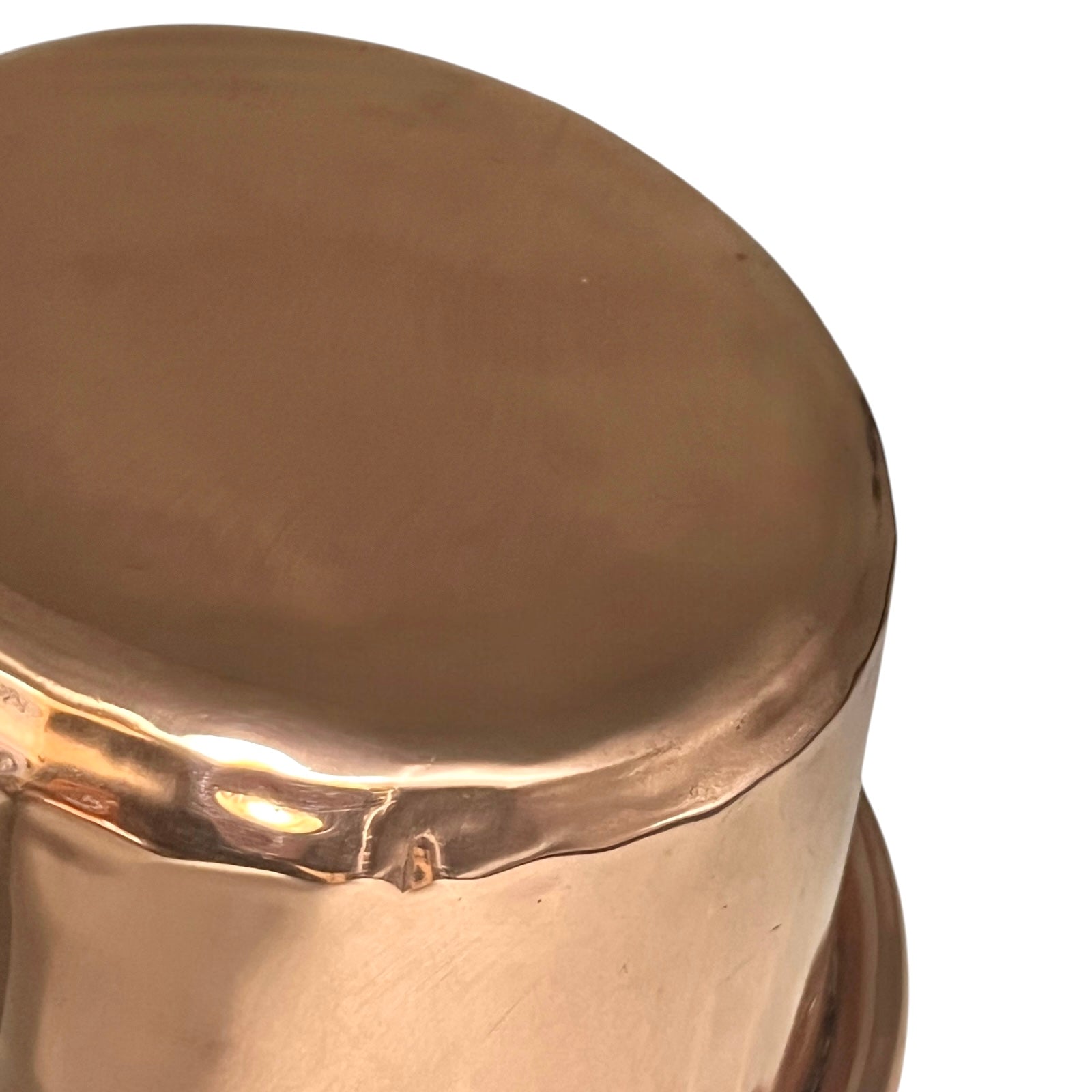 French Vintage Copper Hearth Pan Skillet close up view