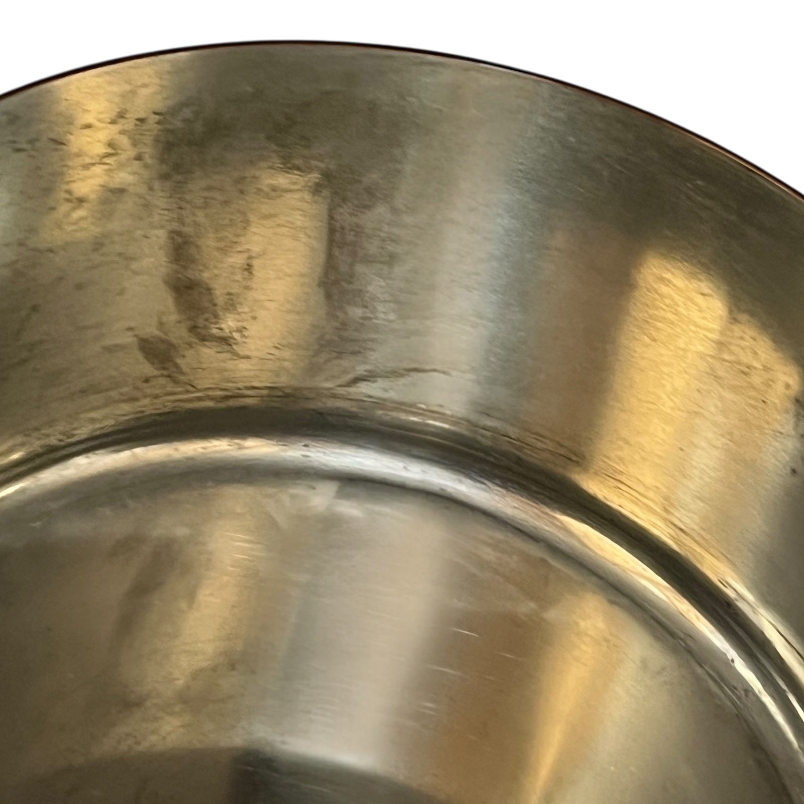 inside image of tin lined copper pan 