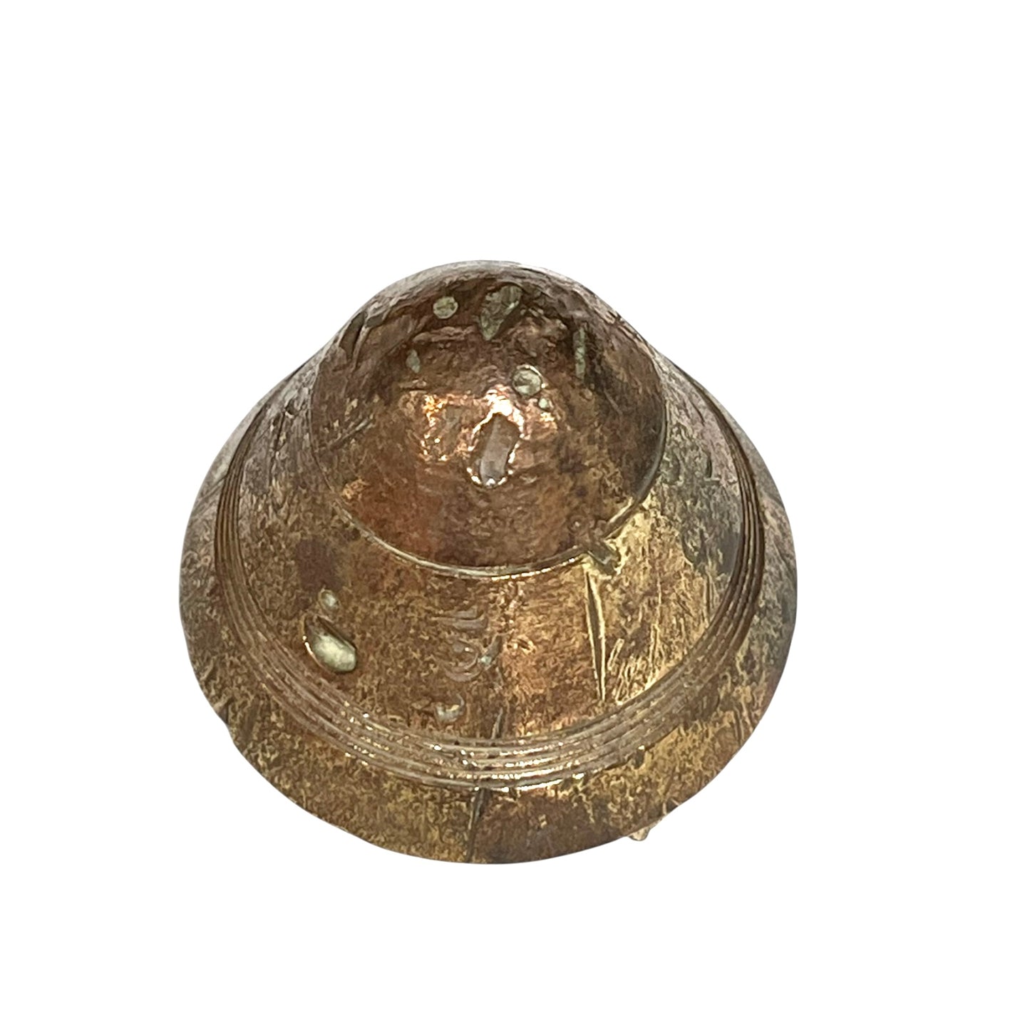 WW1 brass fuse paperweight on a white background 