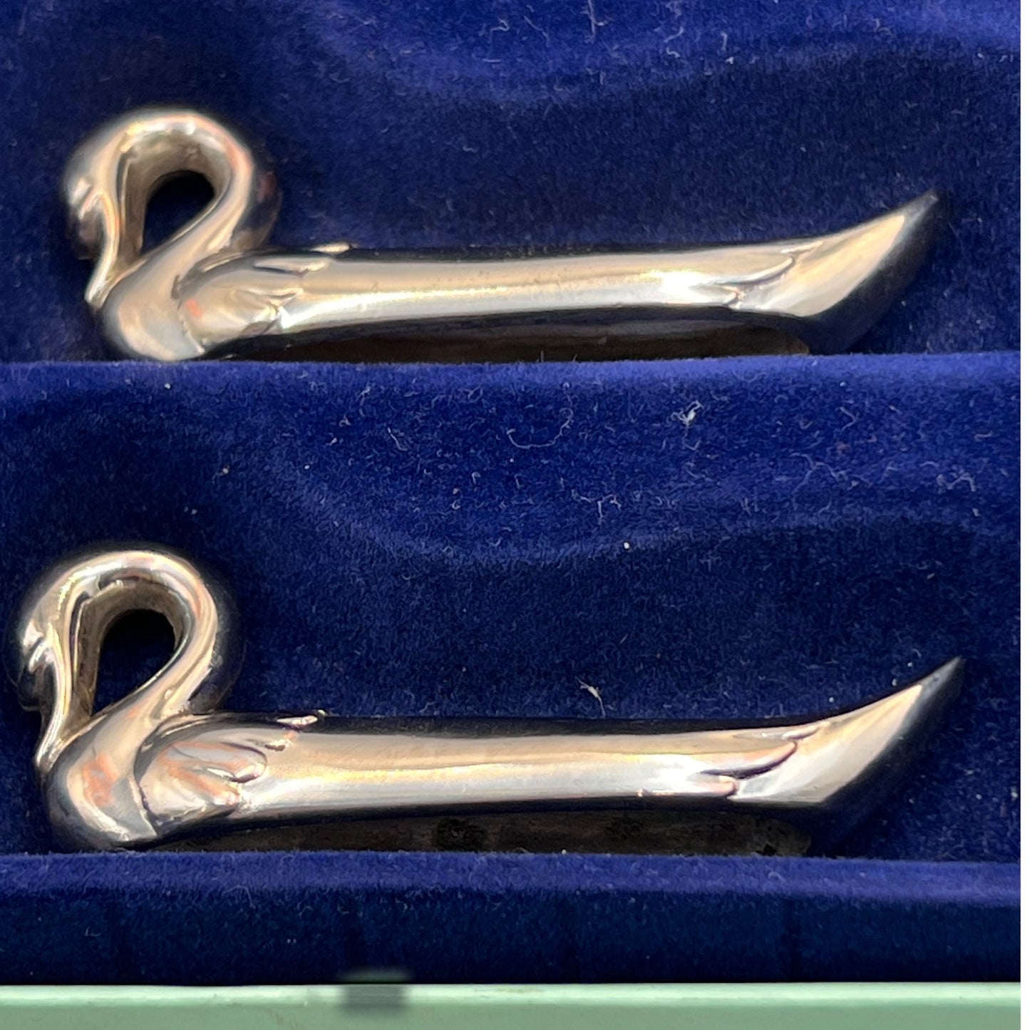 Silver Plated Cutlery Rests, French Vintage 6 Set Swan Shaped