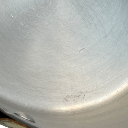 interior view of aluminium lined copper pan