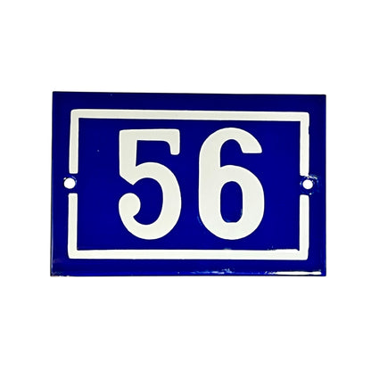 Blue and white door number 56
