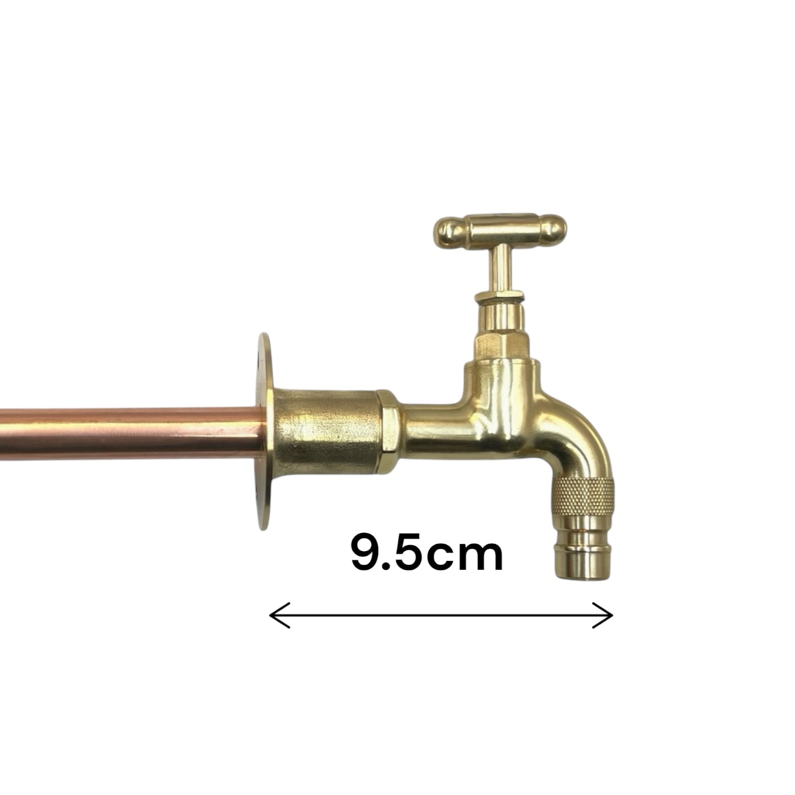 Brass Vintage Style Kitchen or Bathroom Tap, Wall Mounted Tap