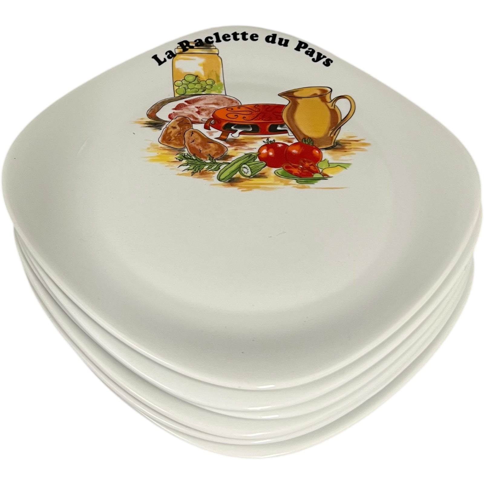 6 French La Raclette Plates 