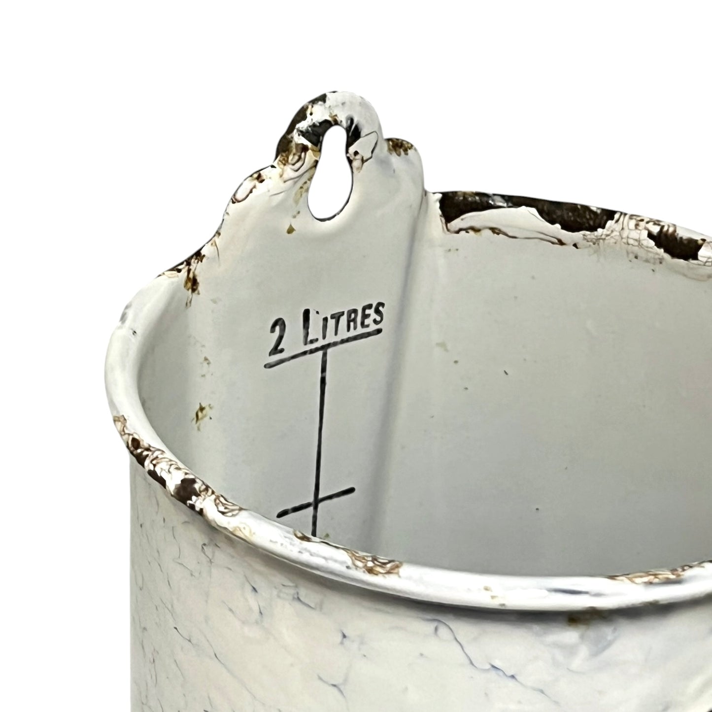 Vintage French Enamel Irrigator Garden Planter Kitchen Jug