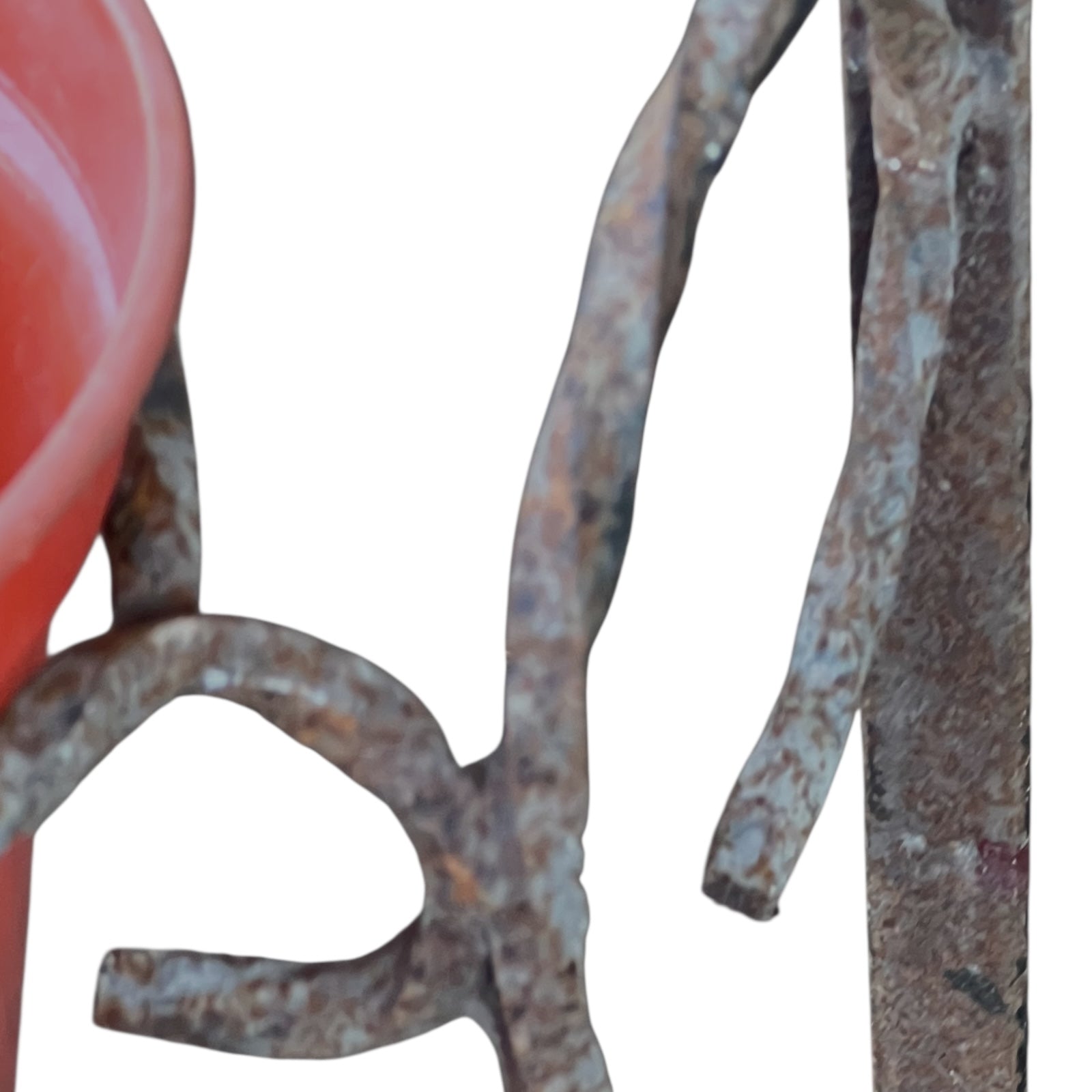 detail view of iron planter